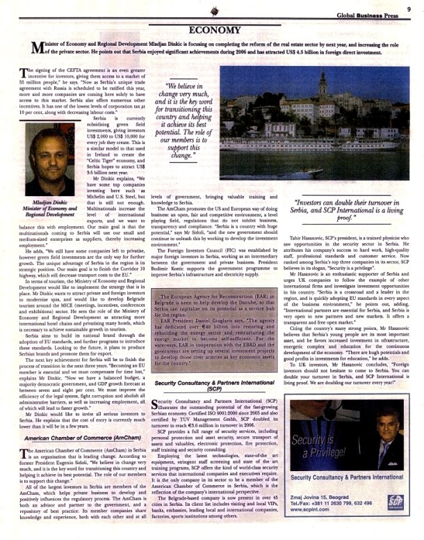 Tahir Hasanovic in Global Businnes Press