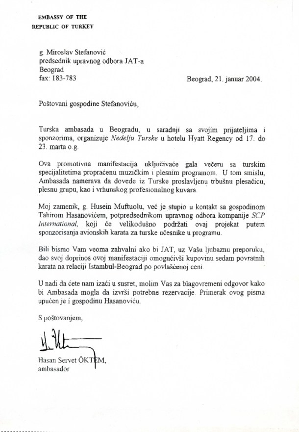 Organizovanje manifestacije Nedelja Turske